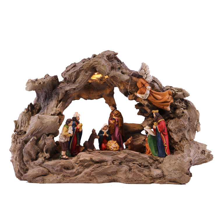 The Seasonal Aisle Blanchette Grotto Nativity Set Wayfair.co.uk